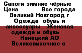 Сапоги зимние чёрные › Цена ­ 3 000 - Все города, Великий Новгород г. Одежда, обувь и аксессуары » Женская одежда и обувь   . Ненецкий АО,Великовисочное с.